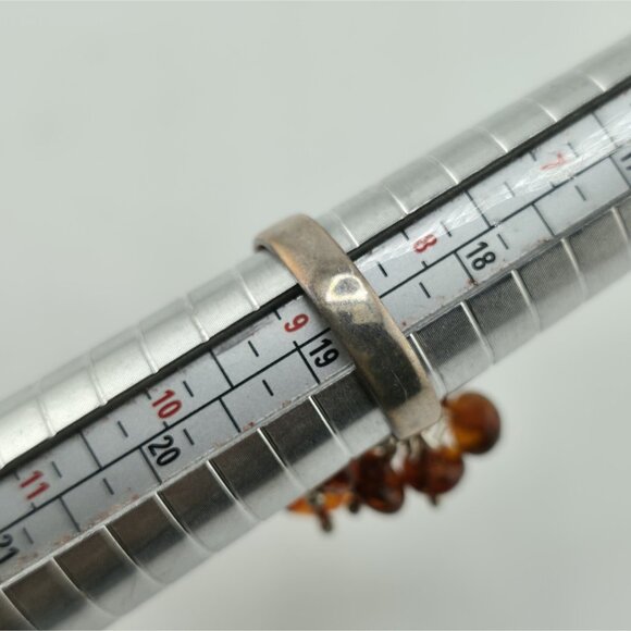 Baltic Amber Cluster Sterling Silver Ring Modernist Adjustable Vintage Polish - Picture 6 of 12